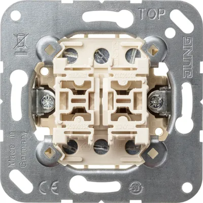 JUNG Doppel-Wechselschalter 509U | Unterputz | 10AX 250V | Schraubklemmen | Basiselement | IP20 | halogenfrei