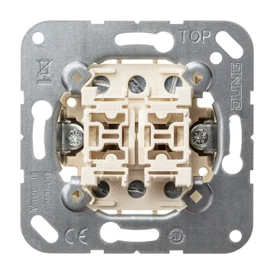 JUNG Doppel-Wechselschalter 509U | Unterputz | 10AX 250V | Schraubklemmen | Basiselement | IP20 | halogenfrei