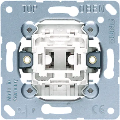 Jung Wippschalter Kreuz 507EU | Kreuzschalter Unterputz | 10AX 250V | Metall | Federklemmen | beleuchtbar | 1-fach