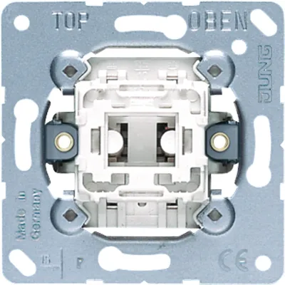 Jung Wippschalter Kreuz 507EU | Kreuzschalter Unterputz | 10AX 250V | Metall | Federklemmen | beleuchtbar | 1-fach
