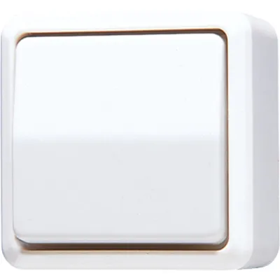 JUNG Wippschalter Universal 606AWW | Wechselschalter Aufputz | LED beleuchtet | 10AX 250V | IP20 | Duroplast | alpinweiß