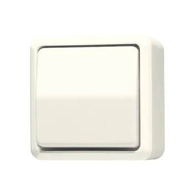 JUNG Wippschalter Universal 606A | Wechselschalter Aufputz | 10AX 250V | LED | Duroplast | IP20 | cremeweiß