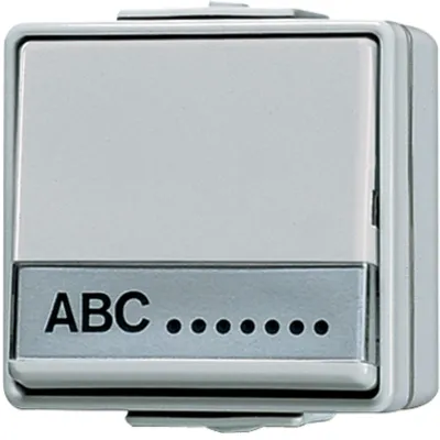 JUNG Wippschalter 606NAW Universal Aus-Wechsel | Wechselschalter | Aufputz IP44 | LED beleuchtet | Schriftfeld | grau