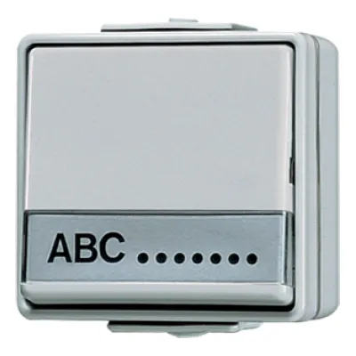 JUNG Wippschalter 606NAW Universal Aus-Wechsel | Wechselschalter | Aufputz IP44 | LED beleuchtet | Schriftfeld | grau