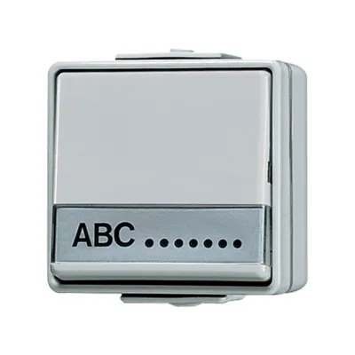 JUNG Wippschalter 606NAW Universal Aus-Wechsel | Wechselschalter | Aufputz IP44 | LED beleuchtet | Schriftfeld | grau