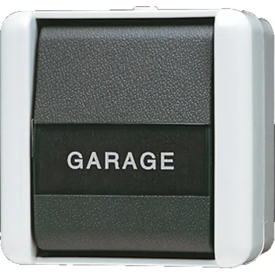 JUNG Wippschalter 806NAW | Wechselschalter Aufputz | IP44 | LED | 10AX 250V | grau | Schriftfeld 22x48mm