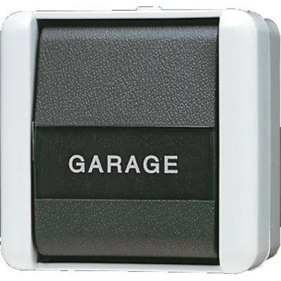 JUNG Wippschalter 806NAW | Wechselschalter Aufputz | IP44 | LED | 10AX 250V | grau | Schriftfeld 22x48mm