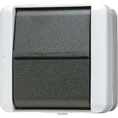 Jung Wippschalter 806W WG800 | Universal Aus-Wechsel | Aufputz | IP44 | LED beleuchtet | 10AX 250V | grau/anthrazit