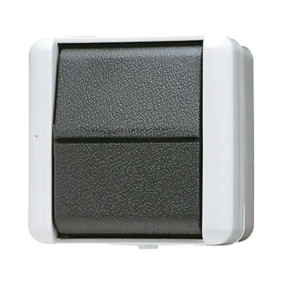 Jung Wippschalter 806W WG800 | Universal Aus-Wechsel | Aufputz | IP44 | LED beleuchtet | 10AX 250V | grau/anthrazit