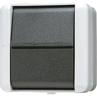 Jung Wippschalter 806W WG800 | Universal Aus-Wechsel | Aufputz | IP44 | LED beleuchtet | 10AX 250V | grau/anthrazit