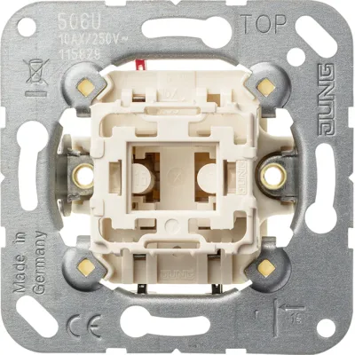 Jung Wechselschalter 506EU | Unterputz 1-fach | 10AX 250V | Federklemmen | beleuchtbar