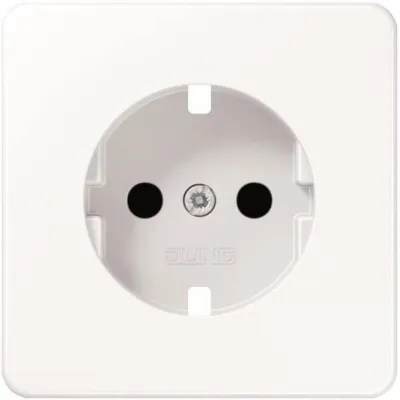 JUNG Zentralplatte CD1520BFKIPLWW | Abdeckung SCHUKO-Steckdose | Berührungsschutz | bruchsicher | alpinweiß