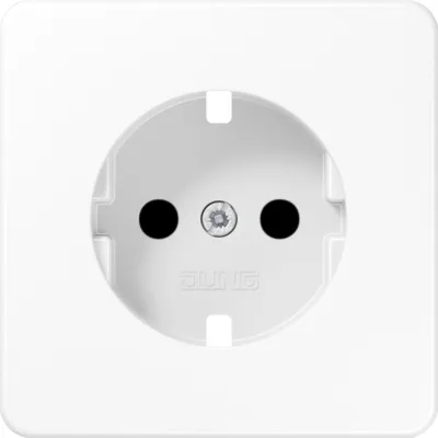 JUNG Zentralplatte CD1520KIPLWW | Abdeckung für SCHUKO-Steckdose | erhöhter Berührungsschutz | Duroplast | alpinweiß