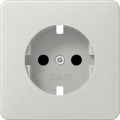 JUNG Zentralplatte CD520KIBFL | Abdeckung SCHUKO-Steckdose | 67x67mm | Thermoplast | lichtgrau RAL7035