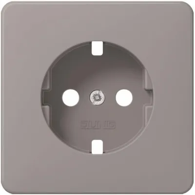 JUNG Zentralplatte CD521GRPL für SCHUKO-Steckdose | Abdeckung CD500/plus | Duroplast | glänzend grau RAL 7038 | 67x67 mm
