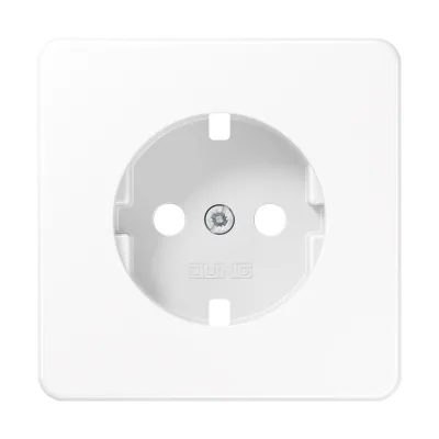 Jung Zentralplatte CD1520PLWW | Abdeckung für SCHUKO-Steckdose | Duroplast | glänzend | alpinweiß | RAL 9016