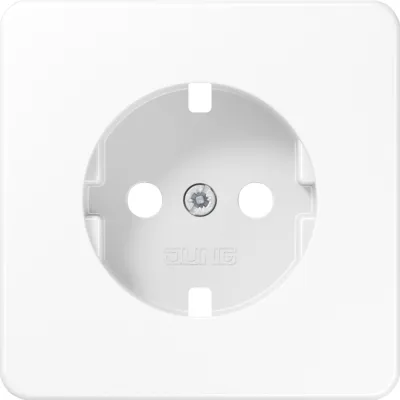 Jung Zentralplatte CD1520PLWW | Abdeckung für SCHUKO-Steckdose | Duroplast | glänzend | alpinweiß | RAL 9016