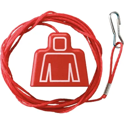 JUNG Zugschnur ZS-34KO5S | Schalter/Taster | 2 m Länge | mit Karabinerhaken | Thermoplast | Symbol Pfeile | rot