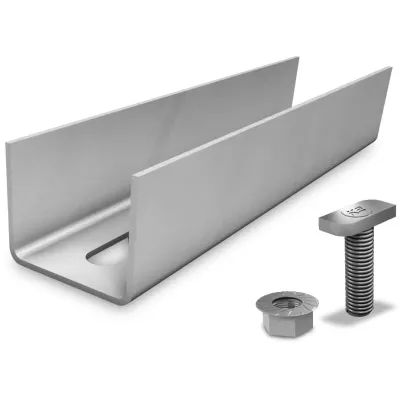 K2 Systems Schienenverbinder Set 1004107 | SolidRail XS UltraLight Light | Aluminium | 200x35x46 mm | inkl. Befestigung