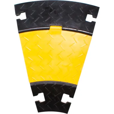 Walther Kabelbrücke 4-Kanal Bogen 30° 39870041 | 590x78mm | Belastbar bis 9t | Vollgummi | Gelb/Schwarz
