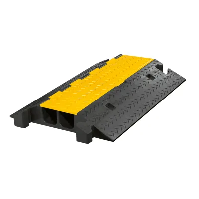 WALTHER Kabelbrücke 39870080 | 2-Kanal Kabelschutz | 800x590x105mm | bis 9t belastbar | Vollgummi | gelb/schwarz