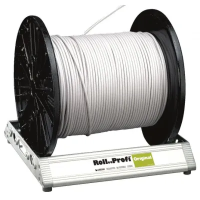 LÜBBERING Kabeltrommelabroller Roll-Profi A90101 | 1200x520 mm | 200 kg Tragkraft | Aluminium | rutschsicher
