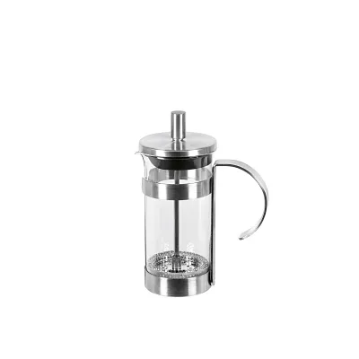 EK HANDEL Kaffeebereiter JYS-1138-2C-SS | French Press 350 ml | Edelstahl satiniert | 3 Tassen | silberfarben