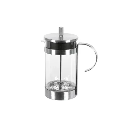 my basics Kaffeebereiter JYS-1138-8C-SS | French Press | 8 Tassen | 1 L | Edelstahl satiniert | Glas | Silber