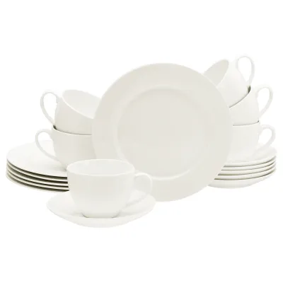 CREATABLE Kaffeeset Fleur Royal 18-tlg. | New Bone China | spülmaschinengeeignet | mikrowellengeeignet | stapelbar