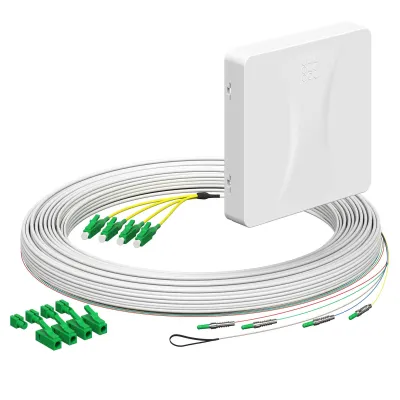 KAISER LWL-Anschlussdose 4252041 | Teilnehmeranschluss Gf-TA E3S Connect | 4x LC/APC Duplex | 20m | Aufputz | Weiß