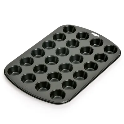 ORIGINAL KAISER Mini-Muffin-Backform 646237 | 24er Muffinform | Antihaftbeschichtet | ca. 38x27 cm | Metall | Schwarz