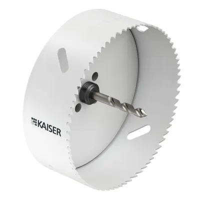 KAISER BASIC Fräser 1084-20 | Lochsäge 120 mm | Schnitttiefe 32 mm | Sechskantaufnahme | für Gipskarton & Holz