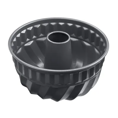 Kaiser Bundform La Forme Plus 23.0063.7150 | Gugelhupfform Ø22 cm | KAIRAMIC Antihaft | extra hoch | Stahl | schwarz