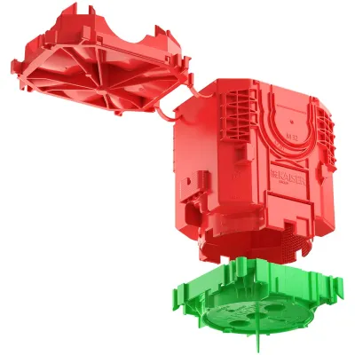 KAISER Verbindungsdose Betonbau 1260-11 | Decken-Großrohrdose Ø60mm | 2-teilig | Kunststoff | IP3X | rot | halogenfrei
