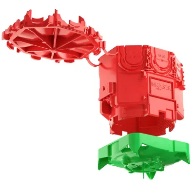 KAISER Decken-Verbindungsdose 1265-12 | Betonbau | 2-teilig | Ø 35 mm | IP3X | Kunststoff | halogenfrei | rot