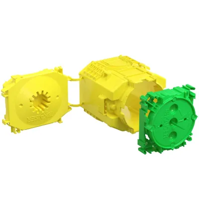 KAISER Verbindungsdose Betonbau 1260-01 | Großrohr-Dose 2-teilig | Ø 60mm | Tiefe 106mm | IP3X | Kunststoff | gelb