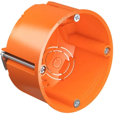KAISER Hohlwanddose 9063-32 | Schalterdose rund Ø68mm x 48mm | IP3X | Kunststoff | koppelbar | mit Schrauben | orange