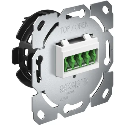 KAISER Teilnehmeranschlussdose 4250001 | Glasfaser UP 4xLC-Quad APC | Schraubbefestigung | Shutter | Weiß RAL 9003