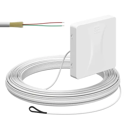 KAISER LWL-Anschlussdose 4252010 | Glasfaser AP | 2x LC-Duplex | 30m Kabel | Weiß RAL 9003 | Staubschutz