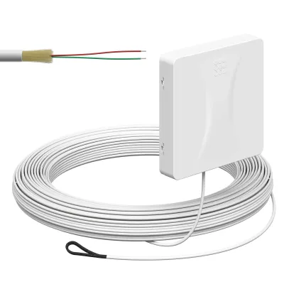 KAISER LWL-Anschlussdose 4252017 | Glasfaser Teilnehmeranschluss | 2x LC-Duplex | AP-Montage | 30m Kabel | weiß RAL 9003