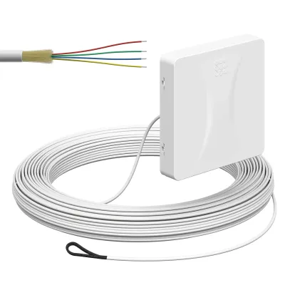 KAISER LWL-Anschlussdose 4252024 | Glasfaser Anschluss | 4x LC-Duplex | AP-Montage | 30m Leitung | weiß RAL9003