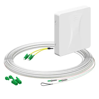 KAISER LWL-Anschlussdose 4252034 | Teilnehmeranschluss Gf-TA E3S Connect | 2x LC/APC Duplex | 10m Kabel | Aufputz | weiß
