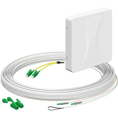 KAISER Teilnehmeranschlussdose Gf-TA E3S Connect 4252035 | LWL-Anschlussdose 2x LC-Duplex | Aufputz | 15m | weiß