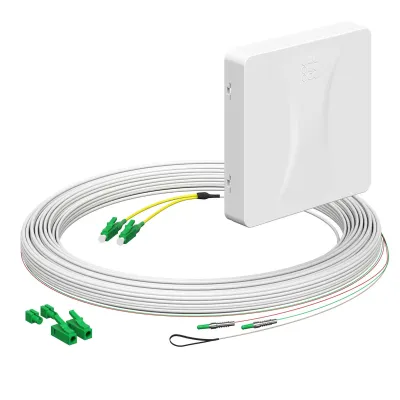 KAISER Teilnehmeranschlussdose Gf-TA E3S Connect 4252035 | LWL-Anschlussdose 2x LC-Duplex | Aufputz | 15m | weiß