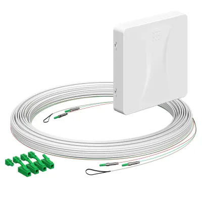 KAISER LWL-Anschlussdose 4252045 | Teilnehmeranschluss Gf-TA E3S Connect | 2x LC/APC Duplex | Aufputz | 15m | weiß