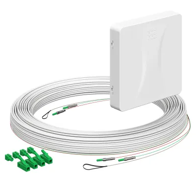 KAISER LWL-Anschlussdose 4252047 | Gf-TA E3S Connect | 2x LC-Duplex | AP Montage | 25m | weiß | RAL 9003