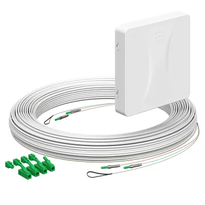 KAISER LWL-Anschlussdose 4252048 | Gf-TA E3S Connect | 2x LC-Duplex | Aufputz | 30m | weiß | Staubschutz-Shutter