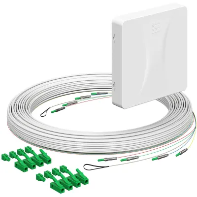 KAISER LWL-Anschlussdose 4252051 | 4x LC-Duplex | 20m | AP Montage | Staubschutz | weiß RAL 9003