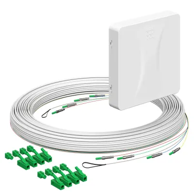 KAISER LWL-Anschlussdose 4252051 | 4x LC-Duplex | 20m | AP Montage | Staubschutz | weiß RAL 9003