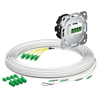 KAISER LWL-Anschlussdose 4250026 | Teilnehmeranschluss Gf-TA E3S Connect | 4xLC-Quad | Unterputz | 20m | Weiß RAL9003